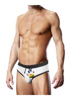 Prowler Badeslip weiß mit bunten Prowler Tatzenlogo...