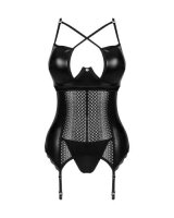 Obsessive - Norides Corset & Thong - Black XS/S - XL/XXL