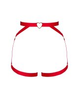 Obsessive Elianes Harness mit Schmuckherz Detail rot, gold XS/S - XL/XXL