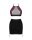 Obsessive Rosenty Set Neckholder-Top & Straps-Minirock rot, schwarz XS/S - XL/XXL