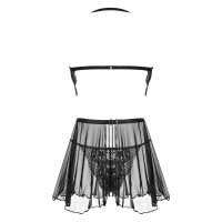 Beauty Night Fashion Dark Mirage chemise & thong black S/M - XXL/3XL