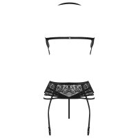 Beauty Night Fashion Lace Temptation corset & thong black S/M - XXL/3XL