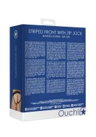 Shots Leder Slip mit Reißverschluss Jock blau S/M - L/XL