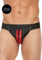 Shots Leder Slip mit Reißverschluss Jock rot S/M -...