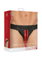 Shots Leder Slip mit Reißverschluss Jock rot S/M -...