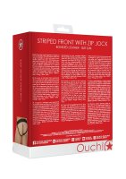 Shots Leder Slip mit Reißverschluss Jock rot S/M - L/XL