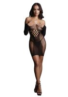 Long Sleeved Mini Dress Black - Onesize - Queensize