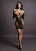 Long Sleeved Mini Dress Black - Onesize - Queensize