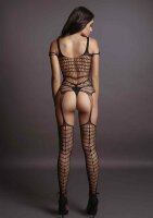 Shredded Bodystocking - Black Onesize - Queensize