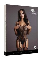 Fishnet und Lace Bodystocking Black - Onesize - Queensize