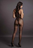 Net High Neck Bodystocking Black - Onesize - Queensize