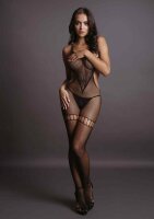 Net High Neck Bodystocking Black - Onesize - Queensize
