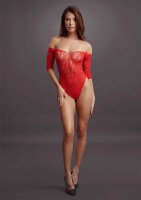 Crotchless Rhinestone Teddy - Red Onesize - Queensize