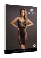 Knee-Length Lace und Fishnet Dress Black Onesize - Queensize