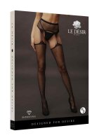 Suspender Rhinestone Pantyhose Black Onesize - Queensize