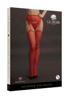 Suspender Rhinestone Pantyhose Red Onesize - Queensize