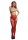 Suspender Rhinestone Pantyhose Red Onesize - Queensize