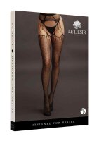 Shredded Suspender Pantyhose Black Onesize - Queensize