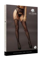 Suspender Leopard Pantyhose Black Onesize - Queensize