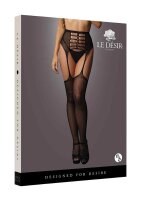 High-waist garterbelt stockings Black Onesize - Queensize