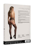 Garterbelt stockings with lace top Black Onesize - Queensize