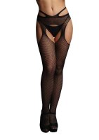 Suspender pantyhose with strappy waist Black One Size -...