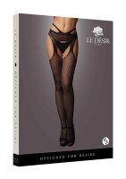 Suspender pantyhose with strappy waist Black One Size - Queensize