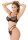 Fishnet bra set with straps Black - S/M - L/XL