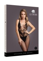 Le Désir Bodystocking with Accentuated Lines Black Onesize - Queensize
