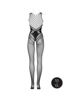 Le Désir Bodystocking with Accentuated Lines Black Onesize - Queensize