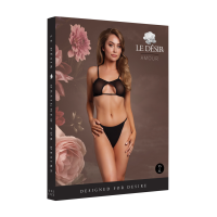 Le Désir Keyhole Mesh Bra with Double Back Straps and Adjustable Sliders Black Onesize - Queensize