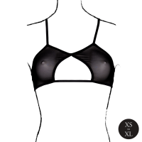 Le Désir Keyhole Mesh Bra with Double Back Straps and Adjustable Sliders Black Onesize - Queensize