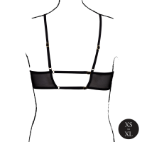 Le Désir Keyhole Mesh Bra with Double Back Straps and Adjustable Sliders Black Onesize - Queensize