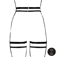 Le Désir Double Strap Garter Belt with Adjustable Sliders Black Onesize - Queensize