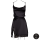 Le Désir Open Back Silk Dress with Criss Cross Details and Slit Black Onesize - Queensize