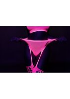 Shots Ouch! UV-Neon Zweiteiler mit Crop Top und Strümpfen pink Onesize - Queensize