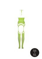 Shots Ouch! UV-Neon Zweiteiler mit Crop Top und Strümpfen grün Onesize - Queensize