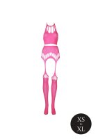 Shots Ouch! UV-Neon Zweiteiler mit Crop Top und Strümpfen pink Onesize - Queensize