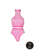 Shots Ouch! UV-Neon Crop Tank Top und Slip mit hoher Taille pink Onesize - Queensize