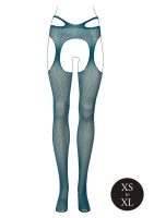 Suspender Pantyhose with Strappy Waist Blue Onesize - Queensize