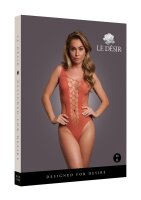 V-Neck Teddy with Opaque Panels Red Onesize - Queensize