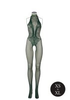 Fishnet and Lace Bodystocking Green Onesize - Queensize