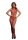 Fishnet and Lace Bodystocking Red Onesize - Queensize