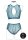 Duo Net Key-Hole Bra Set - Blue Onesize - Queensize