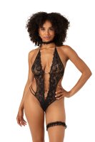 Christine Open crotch Body-Set Renee - black S/M - L/XL