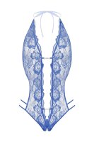 Christine Lace open crotch body Renee- blue - S/M - L/XL