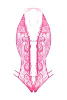 Christine Lace open crotch body Renee- pink - S/M - L/XL