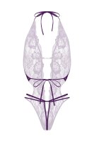 Christine Lace open crotch body Renee- purple S/M - L/XL