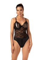 Christine Open crotch Wetlook-body Vesper - black S/M - XXL