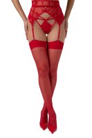 Christine Suspender Stocking - Red - S/M - L/XL